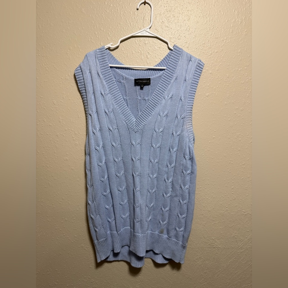 Cotton Candy V-Neck Light Blue Sweater Vest